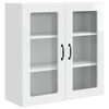 vidaXL Wall Glass Cabinet PORTO High Gloss White 80 x 31 x 80 cm