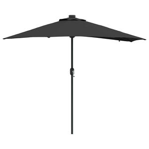 vidaXL Garden Parasol Black 294 x 150 x 223 cm Polyester and Steel