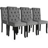 vidaXL Dining Chairs 6 pcs Dark Grey Fabric