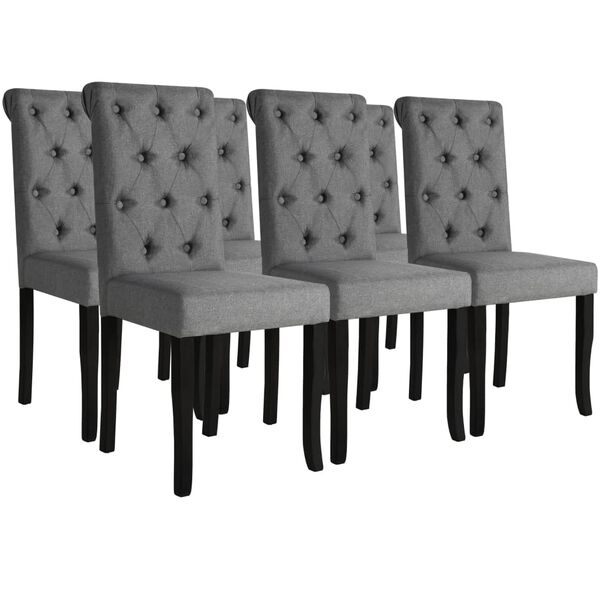 vidaXL Dining Chairs 6 pcs Dark Grey Fabric