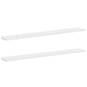 vidaXL Wall Shelf | Set of 2 | White | MDF | Medium | Wall mounting