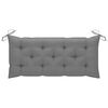 vidaXL Batavia Bench with Grey Cushion 120 cm Solid Teak Wood