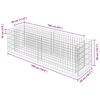 vidaXL Gabion Raised Bed Galvanised Steel 180x50x50 cm