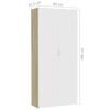 vidaXL Storage Cabinet White and Sonoma Oak 80x35.5x180 cm Engineered Wood