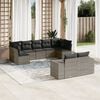 vidaXL 9 Piece Garden Sofa Set with Cushions Grey Poly Rattan