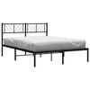 vidaXL Metal Bed Frame without Mattress with Headboard Black 150x200cm