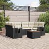 vidaXL 7 Piece Garden Sofa Set with Cushions Black Poly Rattan