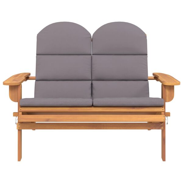 vidaXL Adirondack Garden Bench with Cushions 126 cm Solid Wood Acacia