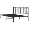 vidaXL Metal Bed Frame without Mattress with Headboard Black 107x203cm