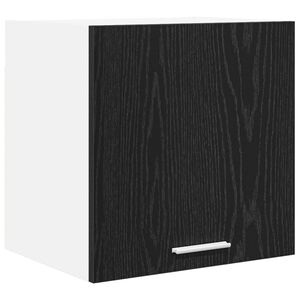 vidaXL Hanging Cabinet with Door Black Oak and White 40 x 31 x 40 cm