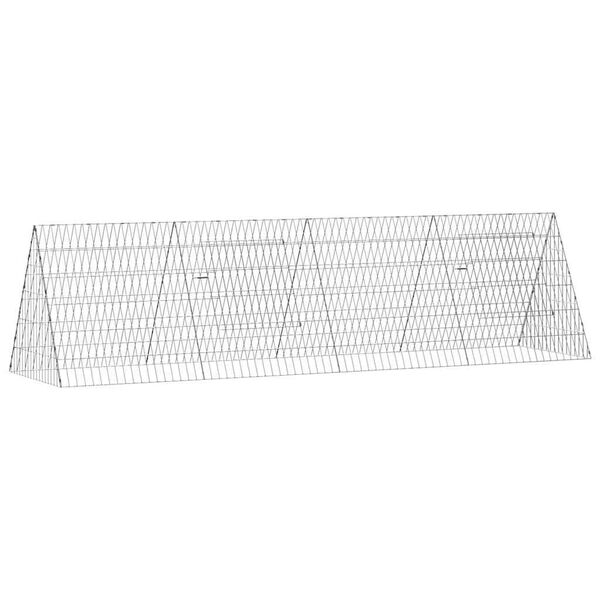 vidaXL Rabbit Cage Silver 215 x 55 x 55 cm Galvanised Steel