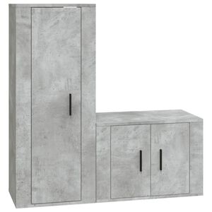 vidaXL 2 Piece TV Cabinet Set Concrete Grey Engineered Wood