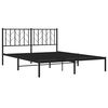 vidaXL Metal Bed Frame without Mattress with Headboard Black 150x200cm
