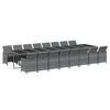 vidaXL 17 Piece Garden Dining Set with Cushions Grey Poly Rattan