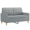 vidaXL 3 Piece Sofa Set with Cushions Light Grey Fabric