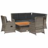 vidaXL 6 Piece Garden Lounge Set with Cushions Grey Poly Rattan
