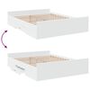 vidaXL Bed Frame with Drawers without Mattress White 150x200 cm King Size