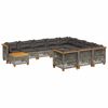 vidaXL 11 Piece Garden Sofa Set with Cushions Grey Poly Rattan