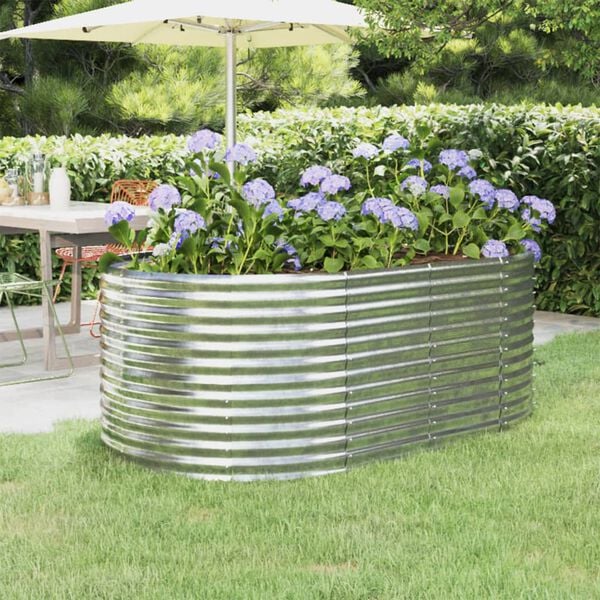 vidaXL Garden Raised Bed Galvanised Steel 175x100x68 cm Silver