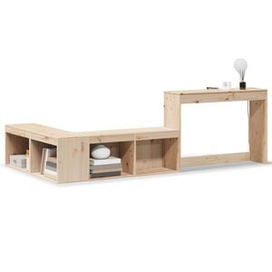 vidaXL Bedside Cabinet with Desk 232x122x75 cm Solid Wood Pine