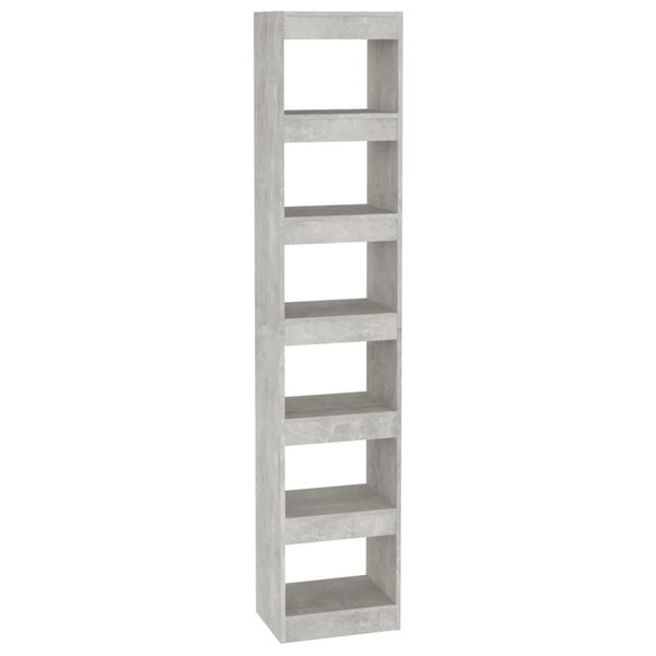 vidaXL Book Cabinet/Room Divider Concrete Grey 40x30x198 cm
