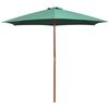 vidaXL Garden Parasol 270x270 cm Wooden Pole Green