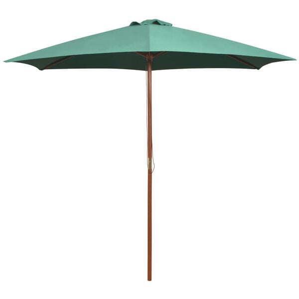 vidaXL Garden Parasol 270x270 cm Wooden Pole Green