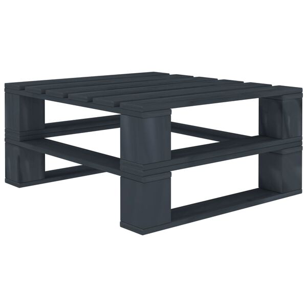 vidaXL Garden Pallet Table Grey Wood