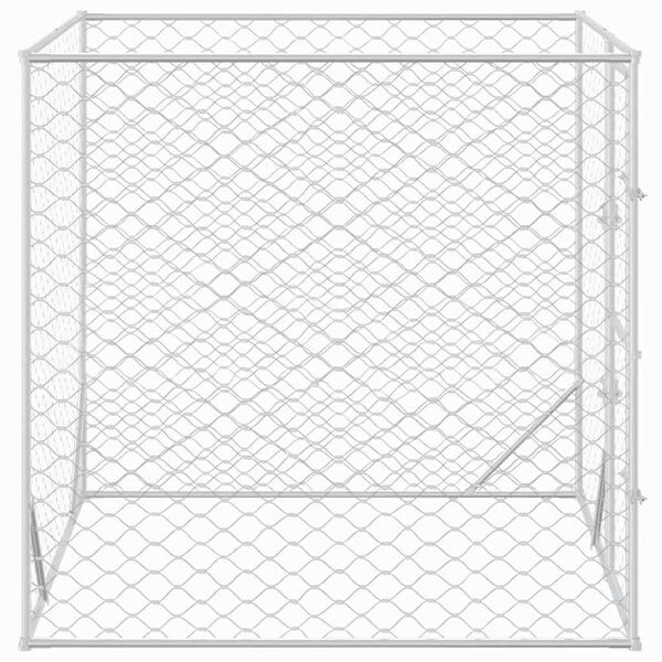 vidaXL Outdoor Dog Kennel Silver 2x2x2 m Galvanised Steel