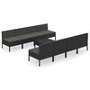 vidaXL 9 Piece Garden Lounge Set with Cushions Poly Rattan Black