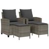 vidaXL 4 Piece Garden Sofa Set with Cushions Grey Poly Rattan
