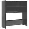 vidaXL Wall Shoe Cabinets 2 pcs High Gloss Grey 60x18x60 cm Engineered Wood