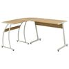 vidaXL Corner Desk | Oak | Engineered wood with PVC cover and metal | Large