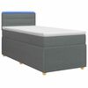 vidaXL Box Spring Bed with Mattress and LED Dark Grey 107 x 203 cm