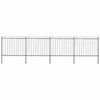 vidaXL Garden Fence with Hoop Top Steel 671x150 cm Black