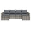 vidaXL 2 Piece Garden Lounge Set with Cushions Grey Poly Rattan