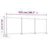 vidaXL 3-Panel Room Divider White 525x180 cm Fabric