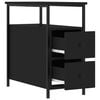 vidaXL Bedside Cabinet Black 30x60x60 cm Engineered Wood