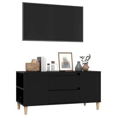 vidaXL TV Cabinet Black 102x44.5x50 cm Engineered Wood