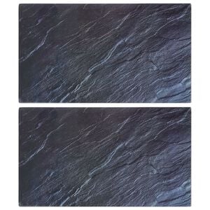 vidaXL Chopping Boards 2 pcs with Natural Stone Pattern Tempered Glass