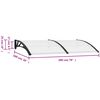 vidaXL Door Canopy Black 200x100 cm PC