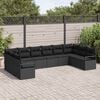 vidaXL Sofa Set with Cushion with Storage 10 pcs Black Poly Rattan