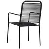 vidaXL Garden Chairs 2 pcs Cotton Rope and Steel Black