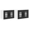 vidaXL Kitchen Cabinet with Storage Kalmar 2 pcs Black 60 x 31 x 40 cm