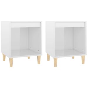 vidaXL Bedside Cabinets 2 pcs High Gloss White 40x35x50 cm