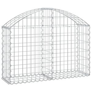 vidaXL Arched Gabion Basket 100x30x60/80 cm Galvanised Iron