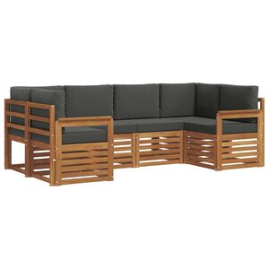 vidaXL Outdoor Sofa Set 6 pcs Natural and Anthracite