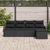 vidaXL Garden Sofa Set Black Poly Rattan