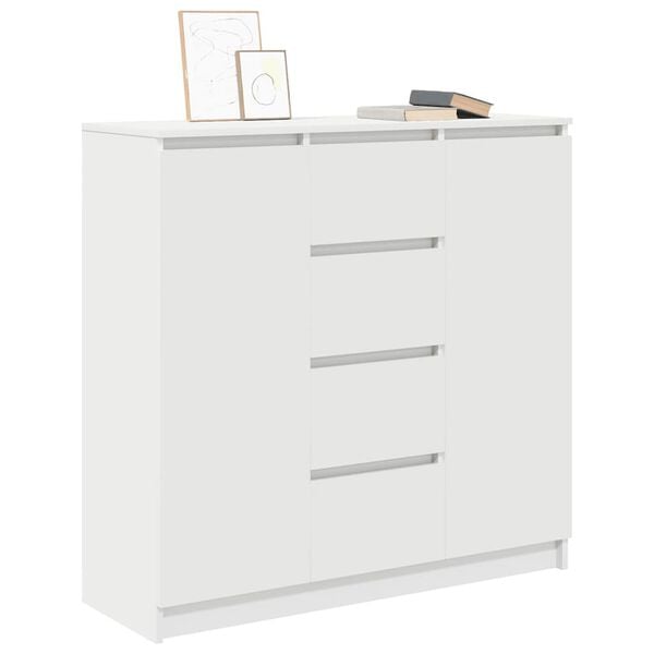 vidaXL Sideboard with Drawers White 100.5x35x98.5 cm Engineered Wood