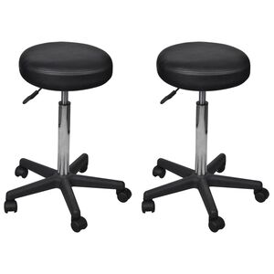 vidaXL Office Stools 2 pcs Black 35,5x84 cm Faux Leather